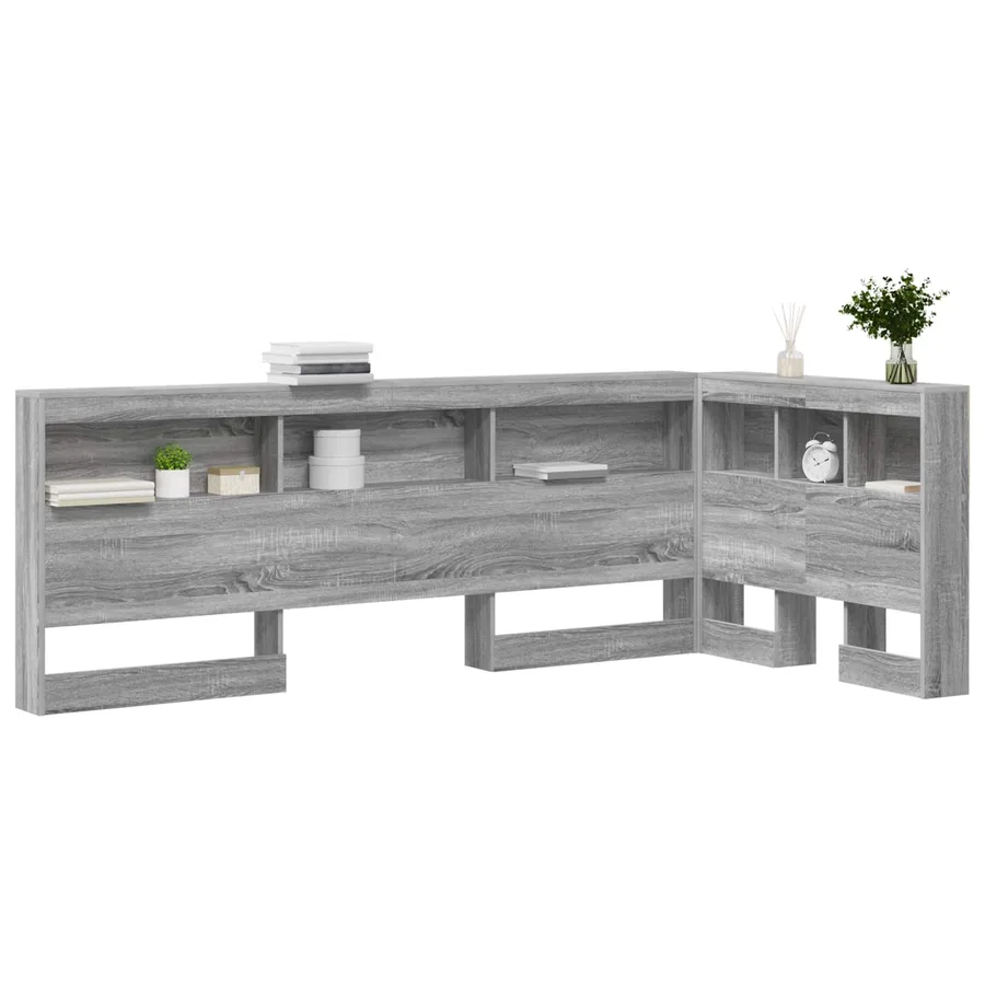 Tête de lit de rangement Gris Sonoma 100 cm Bois d'ingénierie - 3