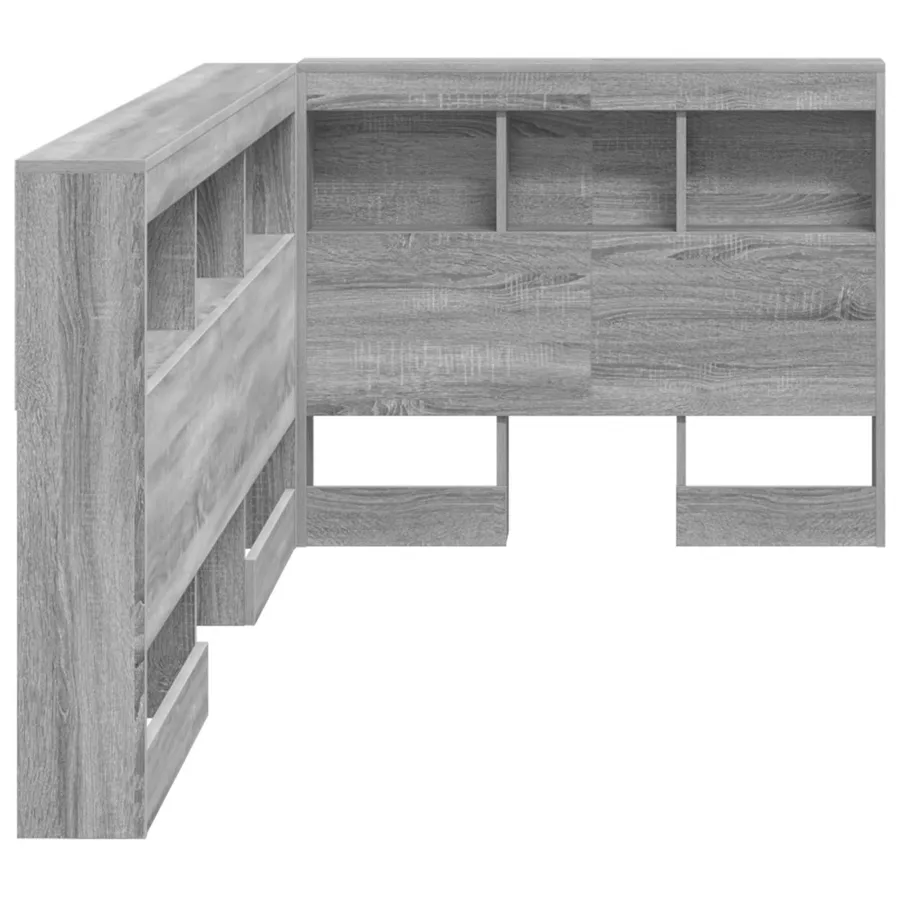 Tête de lit de rangement Gris Sonoma 100 cm Bois d'ingénierie - 7