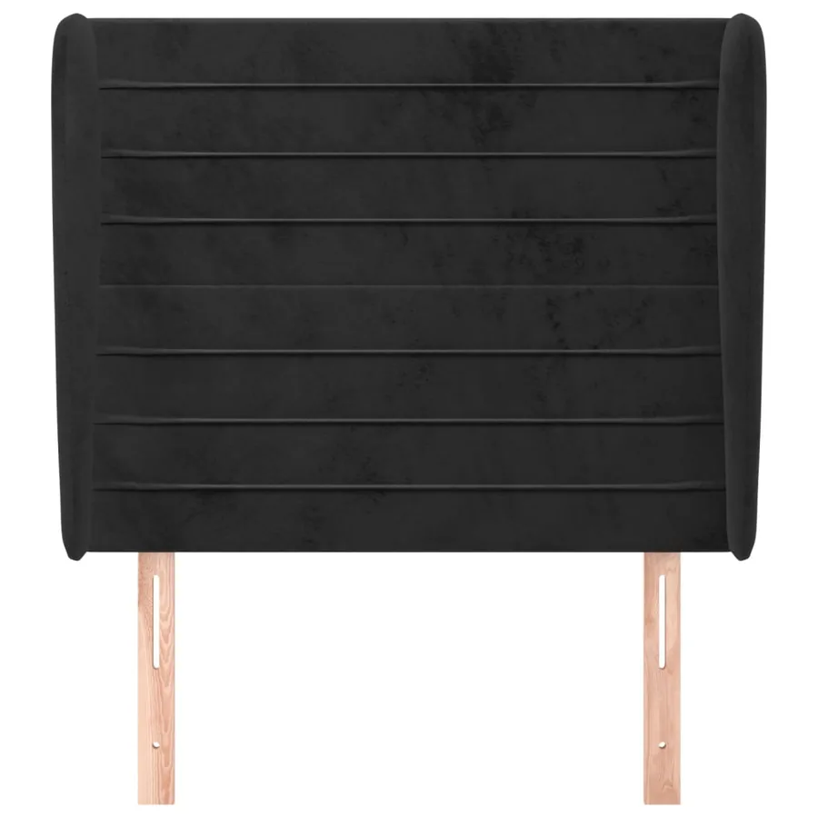 Tête de lit avec oreilles Noir 83x23x118/128 cm Velours - 3