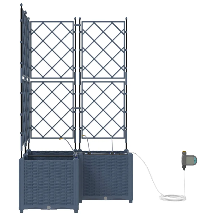 Cache-pot de jardin 3 pc Gris 80 x 80 x 142 cm PP - 4