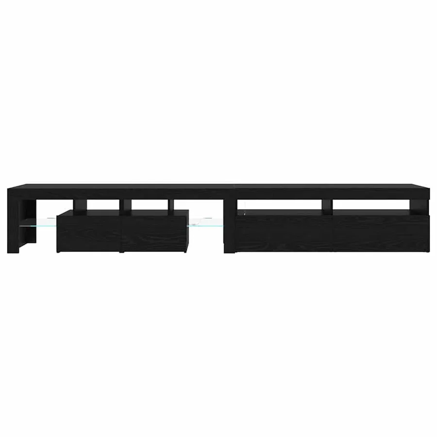 Meuble TV 2 pcs Chêne noir 260 x 37 x 40 cm Bois d'ingénierie - 8