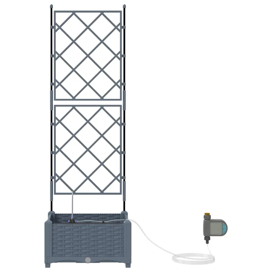 Cache-pot de jardin Gris clair 40 x 40 x 126 cm PP - 6