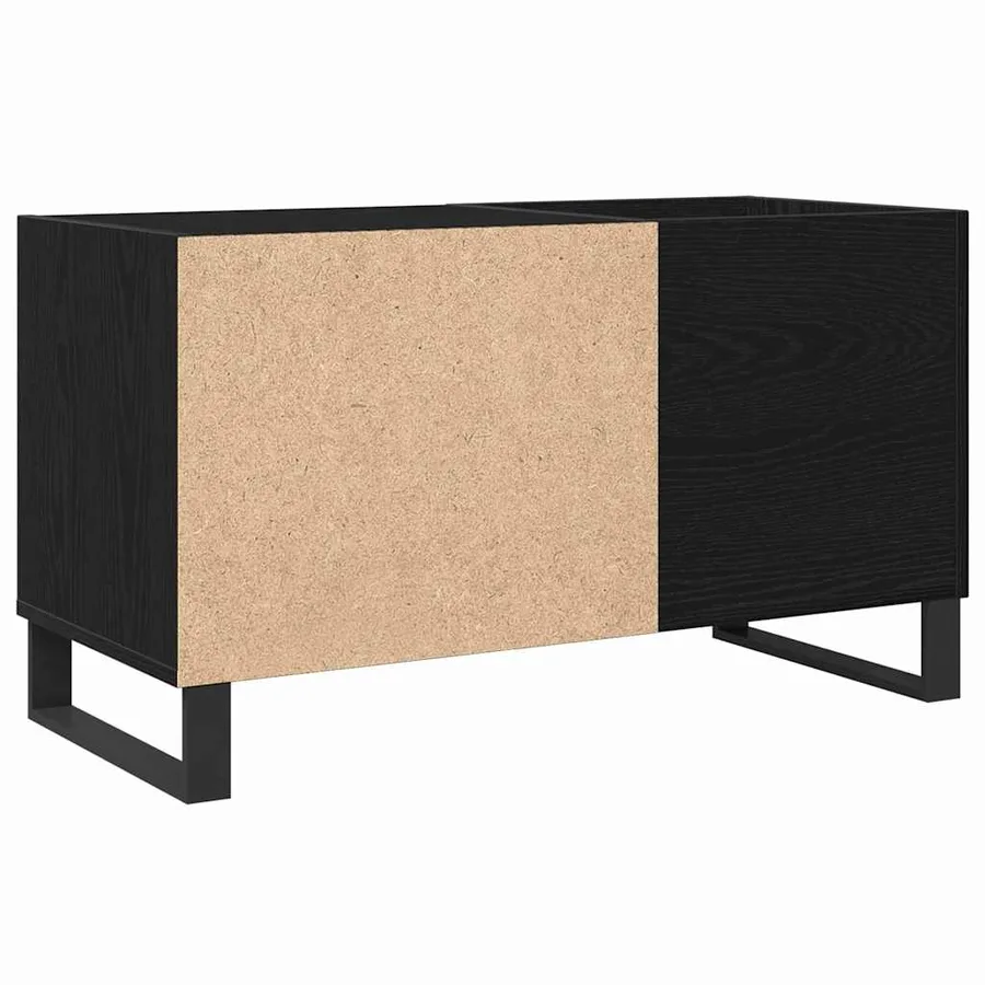 Meuble à vinyles Chêne noir 85 x 38 x 48 cm Bois d'ingénierie - 2