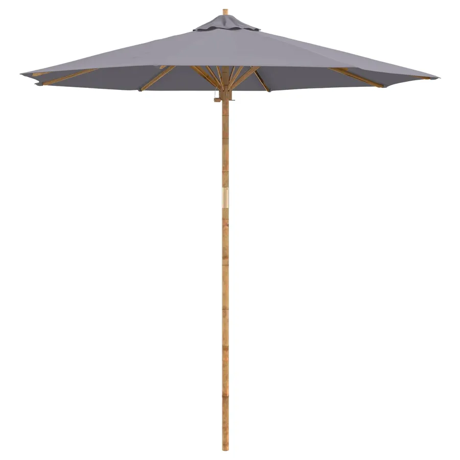 Parasol de jardin Gris foncé Ø 240 x 260 cm Bambou - 2