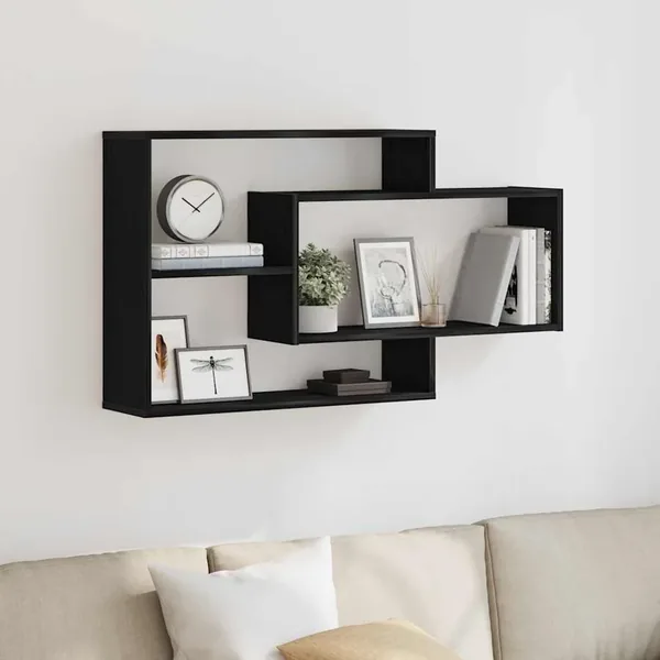 Étagère murale en chêne noir 104 x 20 x 58,5 cm bois d'ingénierie