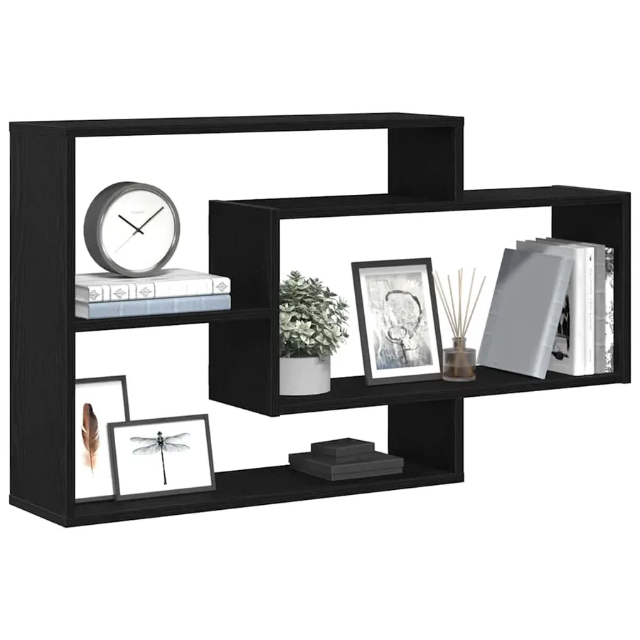 Étagère murale en chêne noir 104 x 20 x 58,5 cm bois d'ingénierie - 4