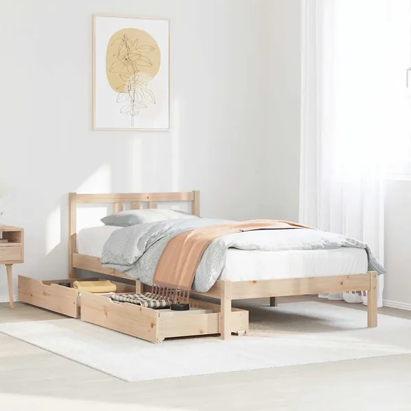 Cadre de lit sans matelas 90x190 cm bois de pin massif