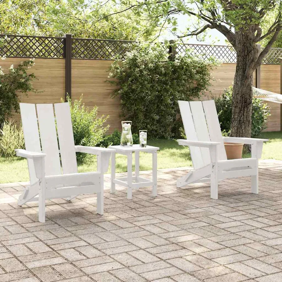 Chaise de jardin 2 pcs Blanc 80.5 x 74.5 x 92 cm Polyéthylène - 3