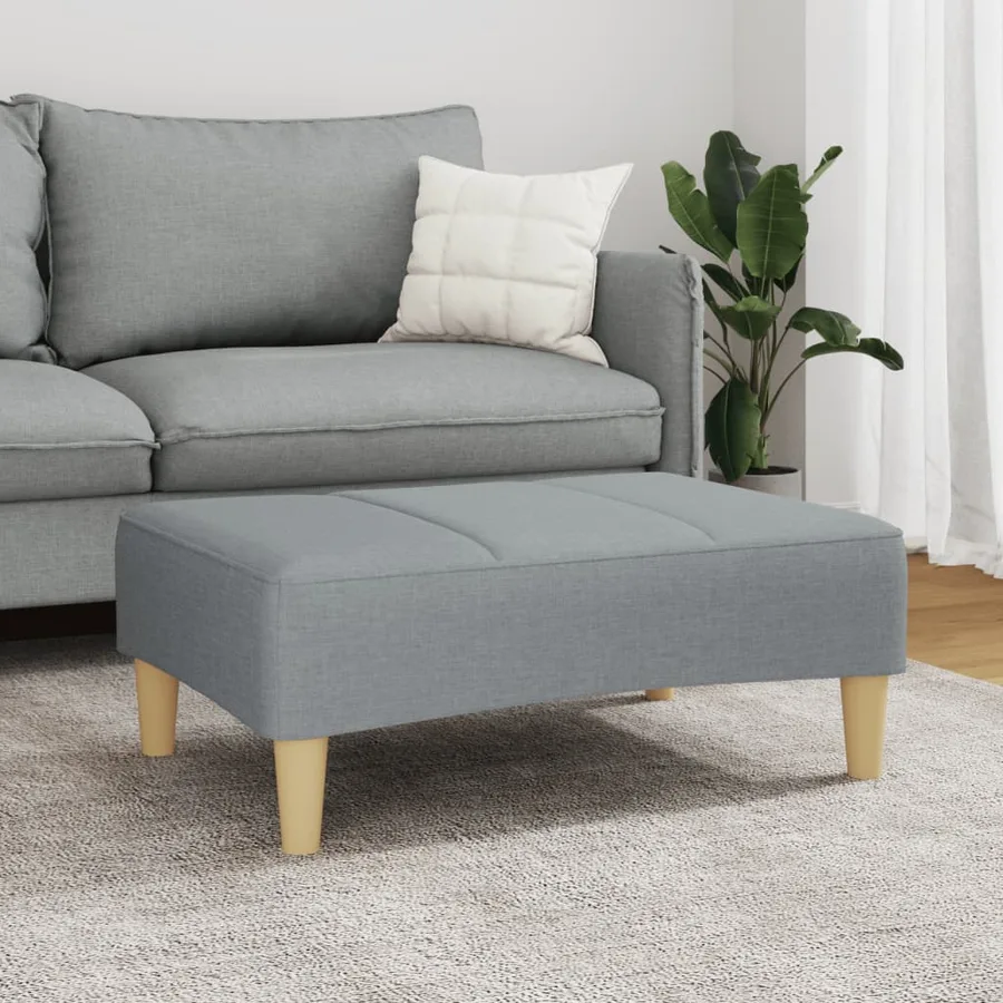 Repose-pied gris clair 77x55x31 cm tissu - 3