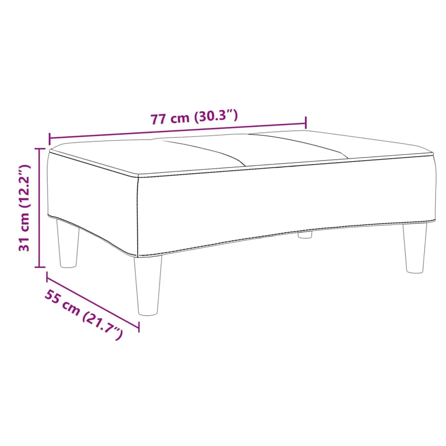 Repose-pied gris clair 77x55x31 cm tissu - 8