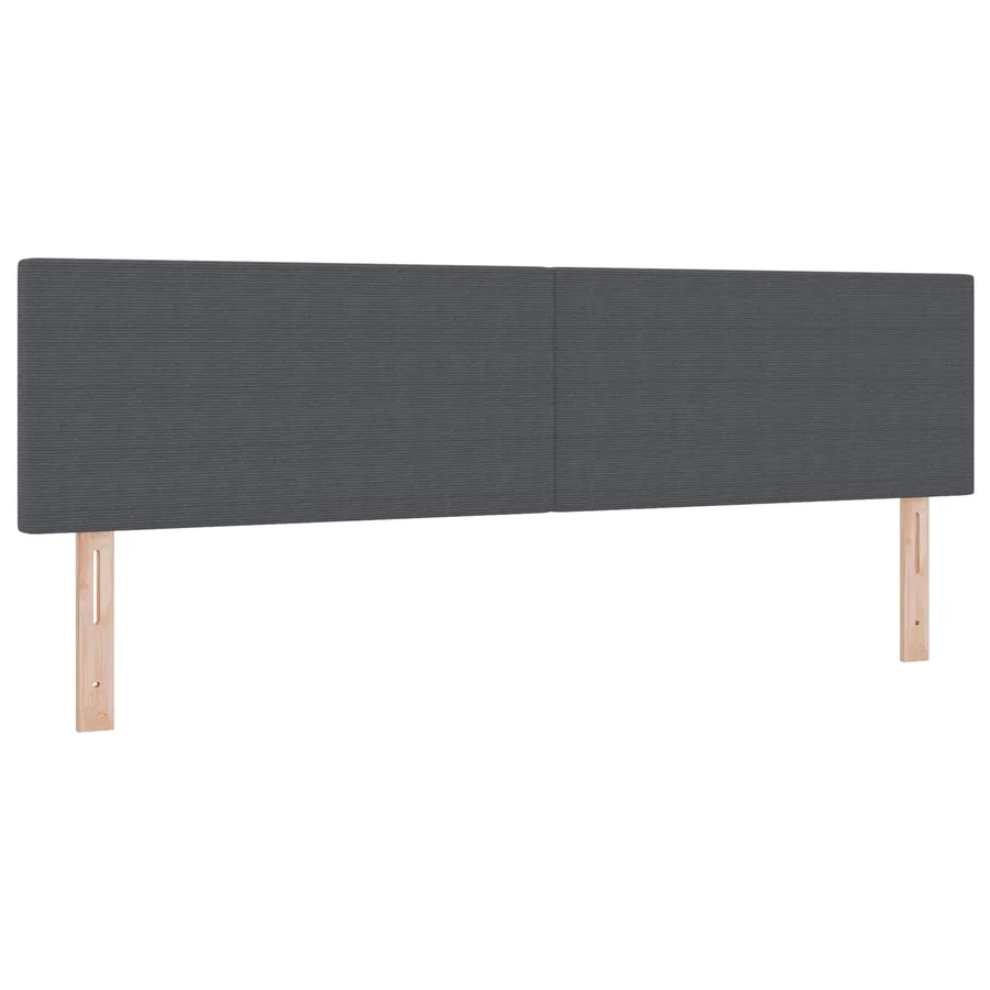 Tête de lit LED Gris foncé 180 cm Tissu en velours côtelé - 2