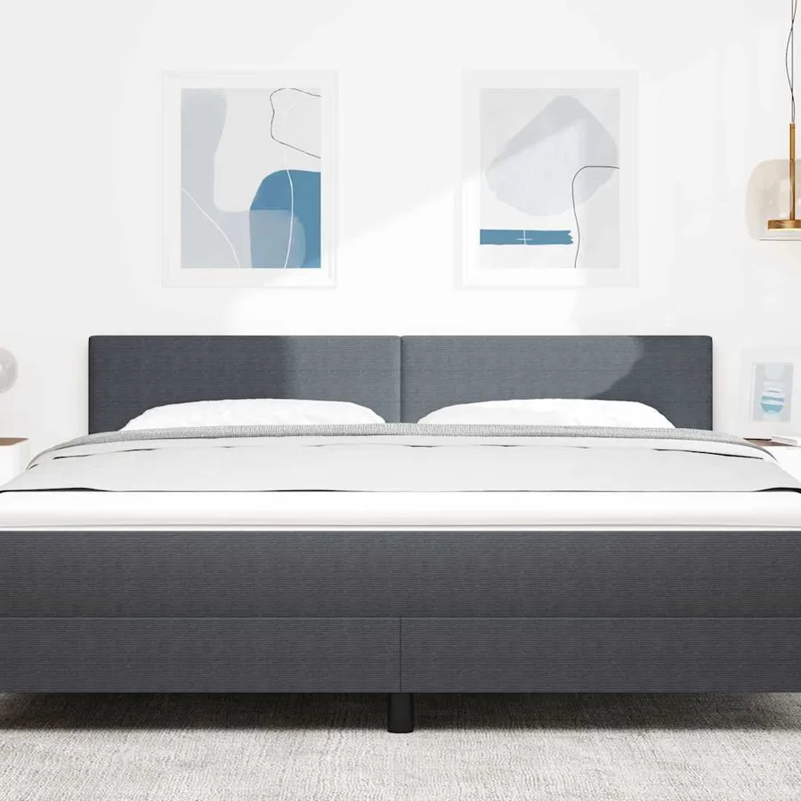 Tête de lit LED Gris foncé 180 cm Tissu en velours côtelé - 3
