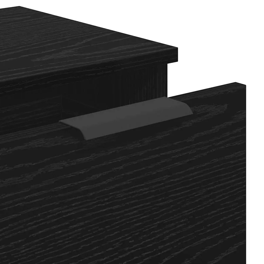 Buffet avec tiroir 3 pcs Chêne noir Bois d'ingénierie - 11