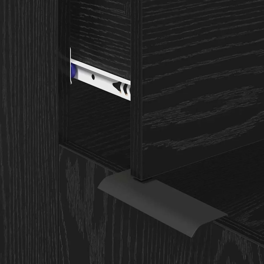 Buffet avec tiroir 3 pcs Chêne noir Bois d'ingénierie - 12