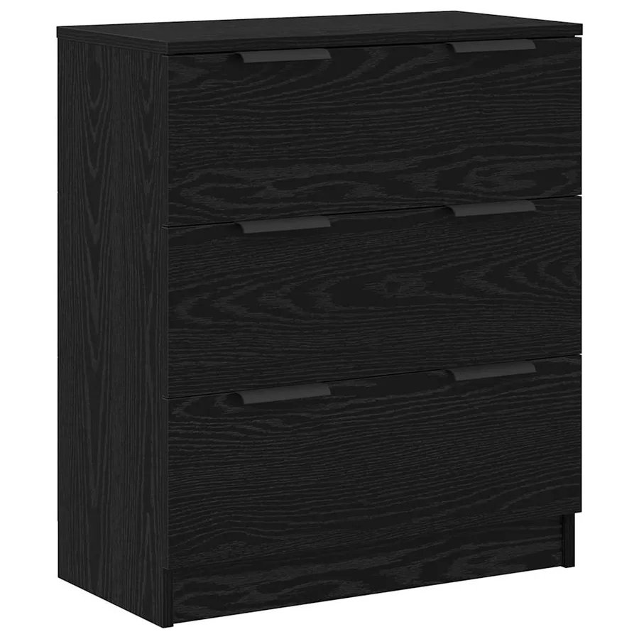 Buffet avec tiroir 3 pcs Chêne noir Bois d'ingénierie - 6