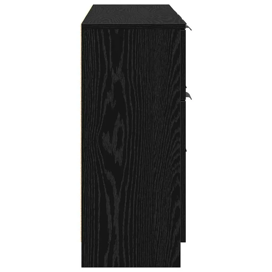 Buffet avec tiroir 3 pcs Chêne noir Bois d'ingénierie - 9