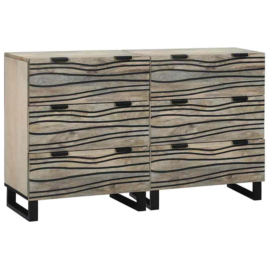 Ensemble de buffet 2 pcs Blanc 120 x 33,5 x 75 cm