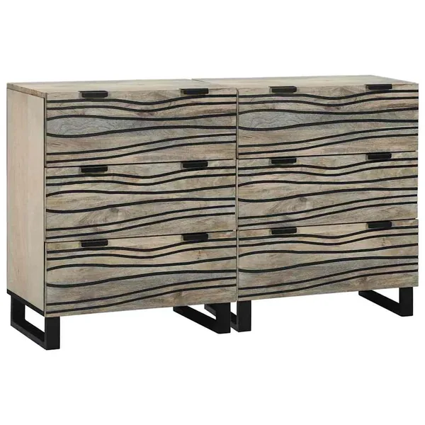 Ensemble de buffet 2 pcs Blanc 120 x 33,5 x 75 cm