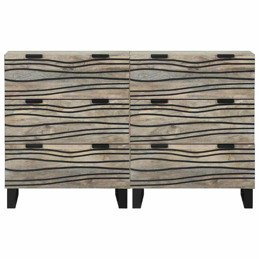 Ensemble de buffet 2 pcs Blanc 120 x 33,5 x 75 cm - 4