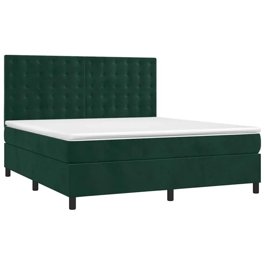Sommier à lattes de lit et matelas Vert foncé 180x200cm Velours - 3