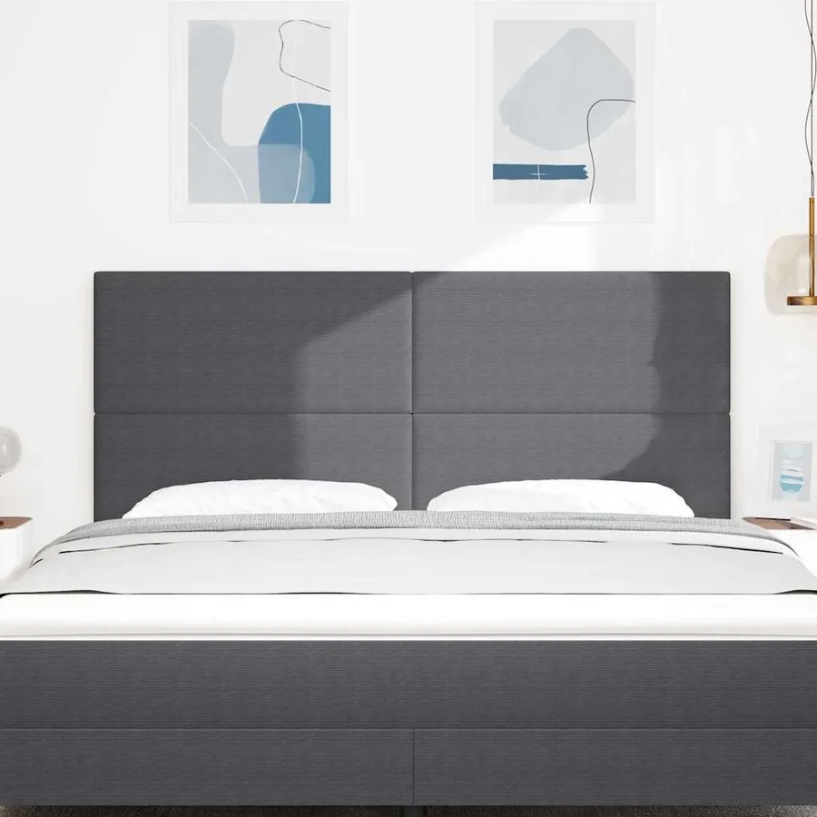 Tête de lit Gris foncé 180 cm Tissu en velours côtelé - 3