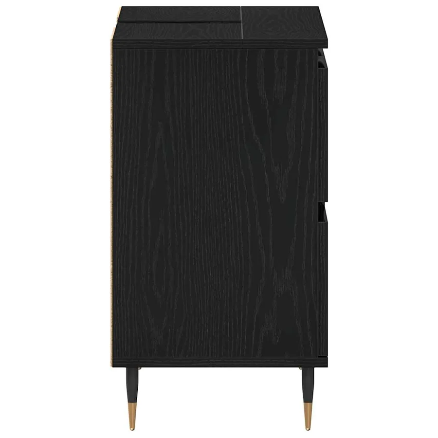 Meuble de Lavabo de Salle de Bain Chêne noir 80 x 33 x 60 cm - 7