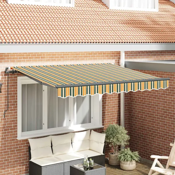 Auvent Rétractable Vert 250 x 200 cm tissu