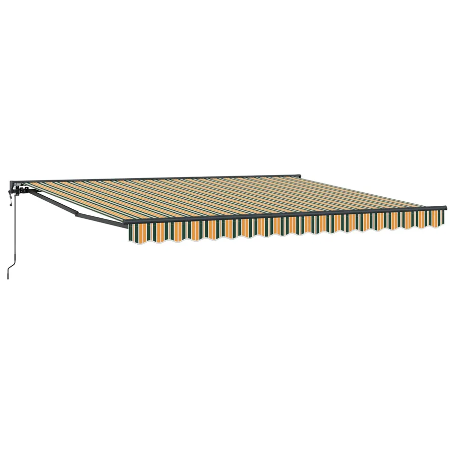 Auvent rétractable Vert et blanc 400 × 350 cm Polyester - 2