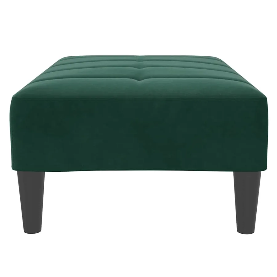 Repose-pied vert foncé 77x55x31 cm velours - 5