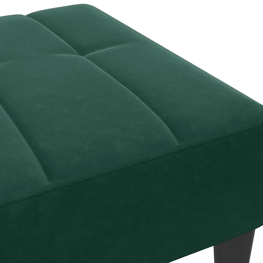 Repose-pied vert foncé 77x55x31 cm velours - 6