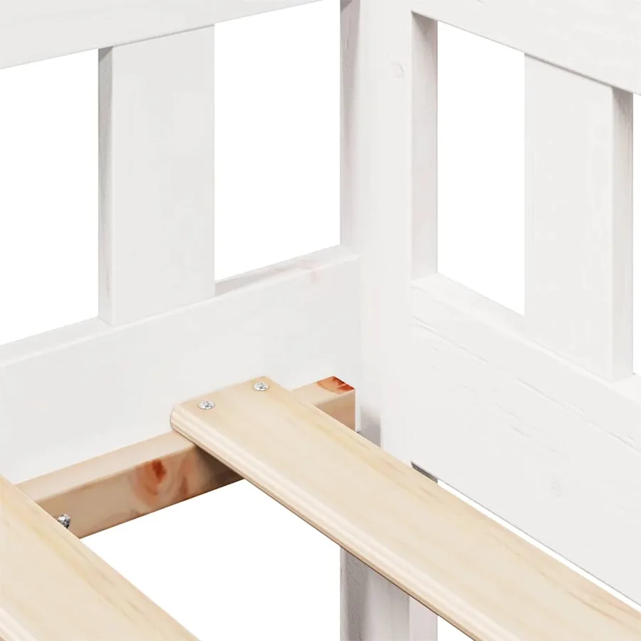 Lit de jour et tiroirs sans matelas blanc 90x190 cm bois massif - 10