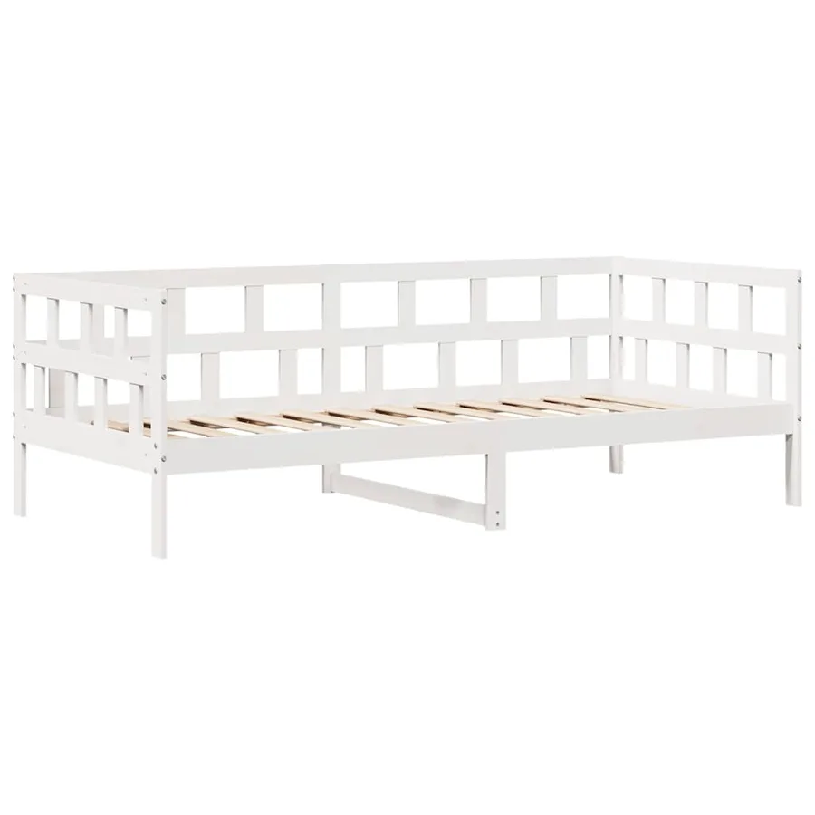 Lit de jour et tiroirs sans matelas blanc 90x190 cm bois massif - 5