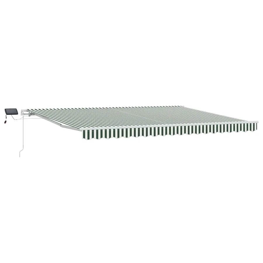 Auvent rétractable Vert et blanc 450 × 300 cm - 2