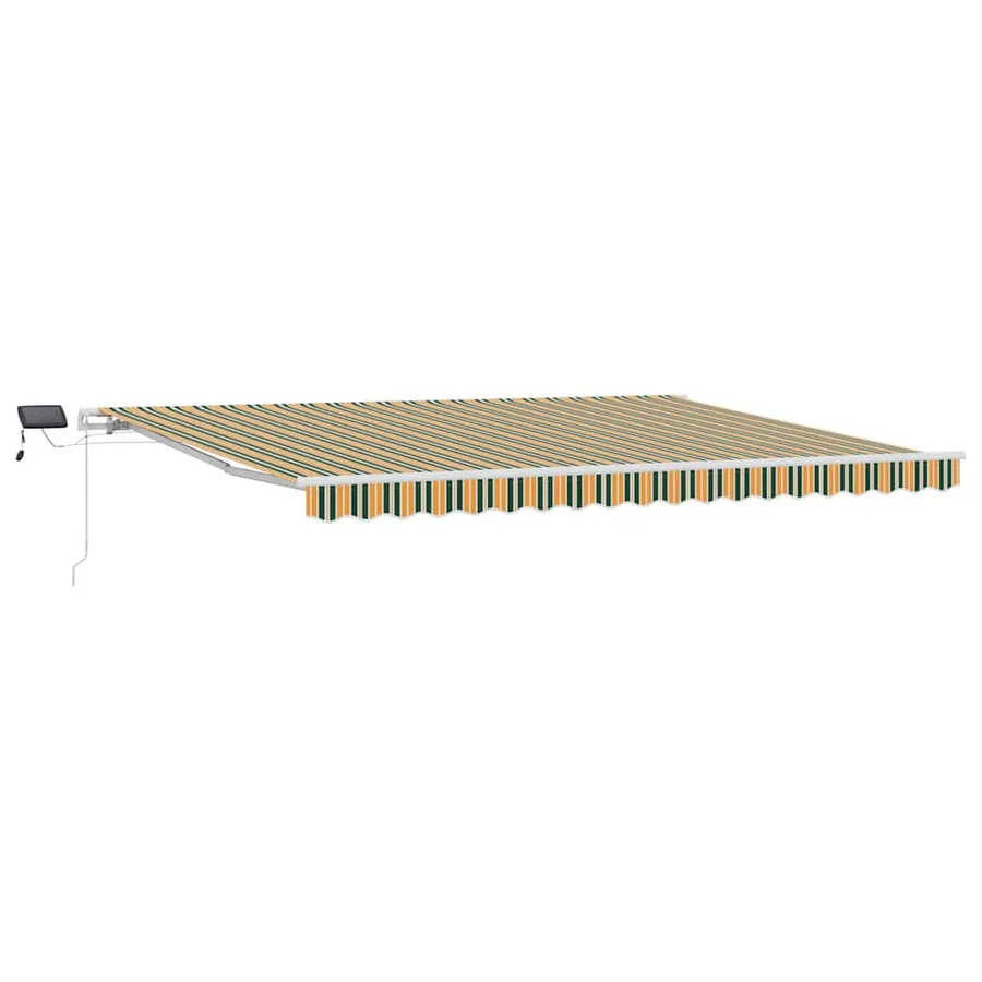 Auvent rétractable Vert et jaune 450 × 300 cm - 2