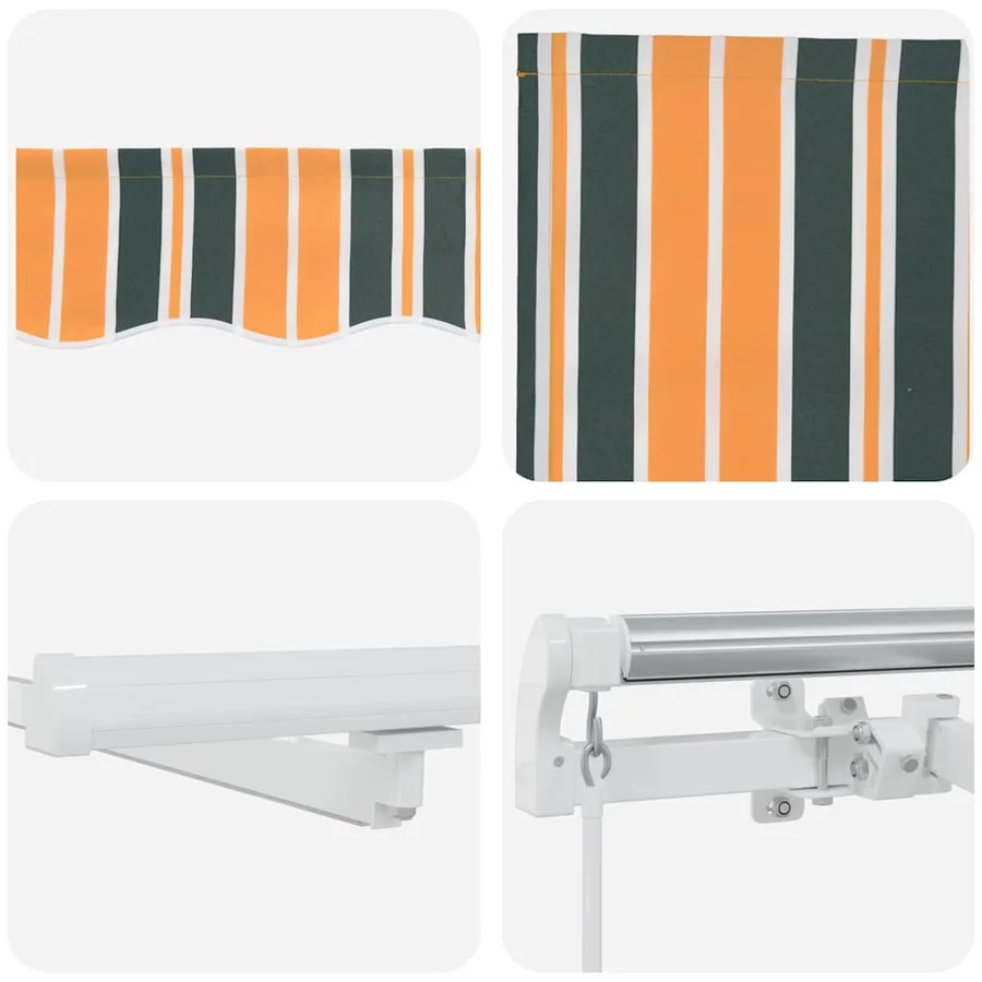 Auvent rétractable Vert et jaune 450 × 300 cm - 8