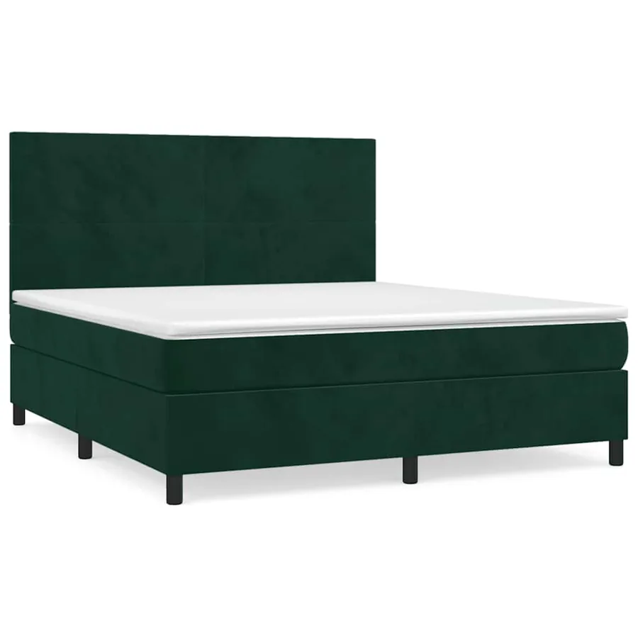 Sommier à lattes de lit et matelas Vert foncé 160x200cm Velours - 2