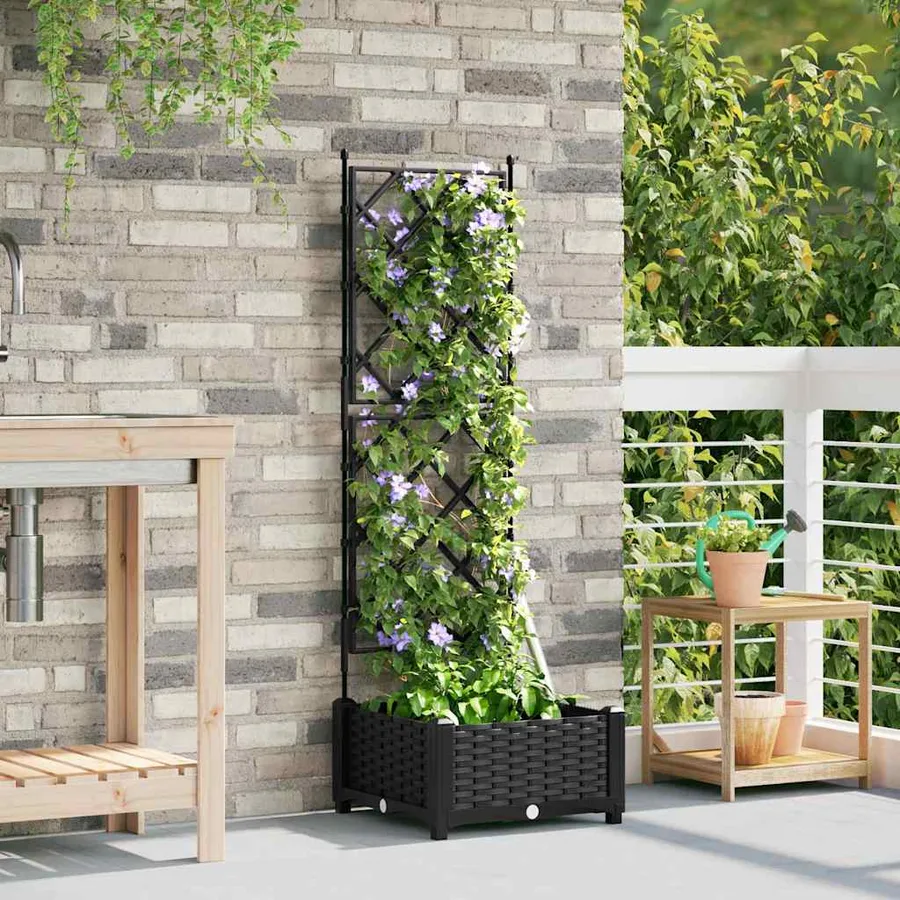 Cache-pot de jardin Noir 40 x 40 x 125,5 cm PP - 3