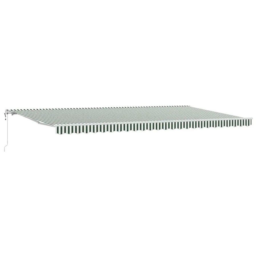 Auvent rétractable Vert et blanc 600 × 300 cm - 2