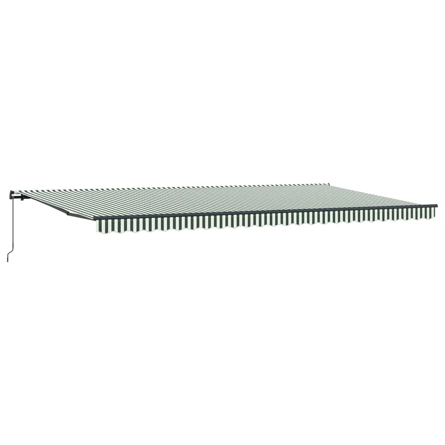 Auvent rétractable Vert et blanc 600 × 300 cm - 4