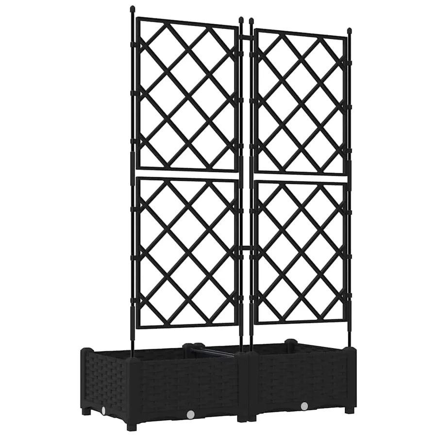 Cache-pot de jardin 2 pc Noir 80 x 40 x 125,5 cm PP - 7