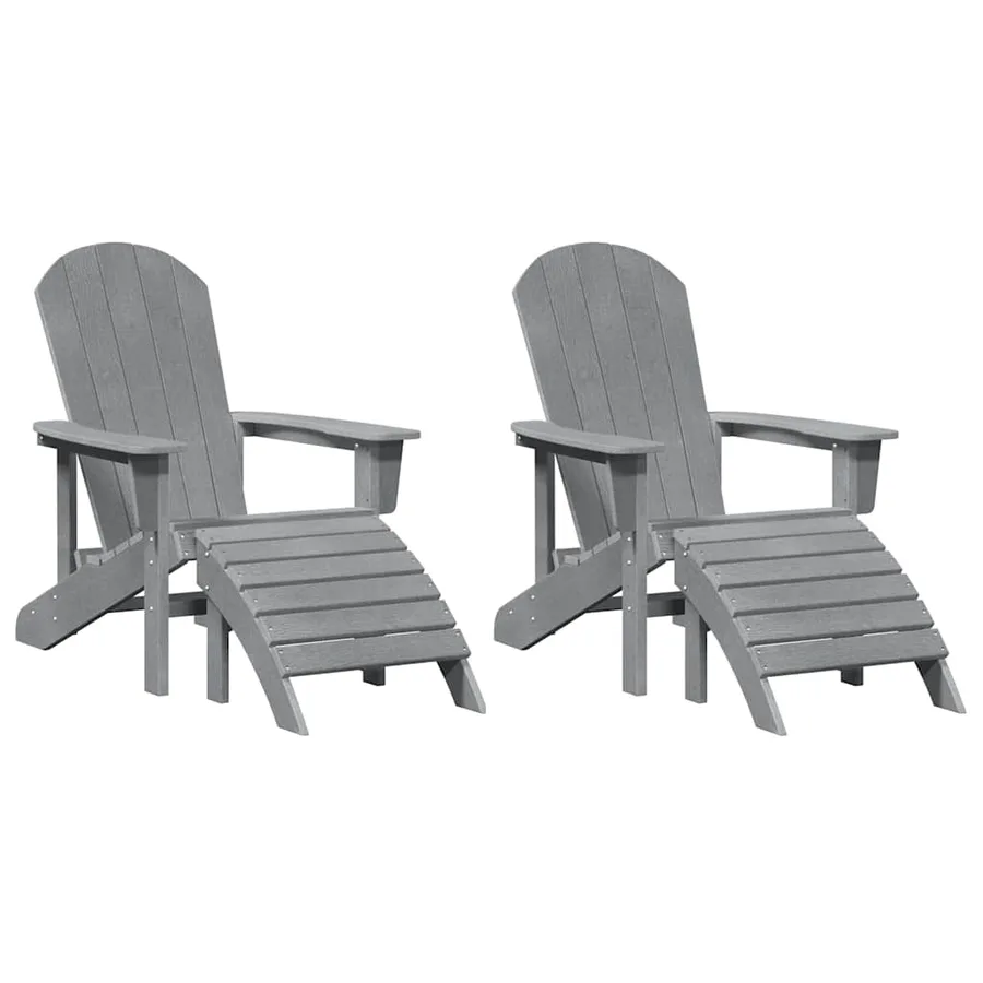 Chaise de jardin 2 pcs Gris clair 83 x 74 x 92 cm Polyéthylène - 2