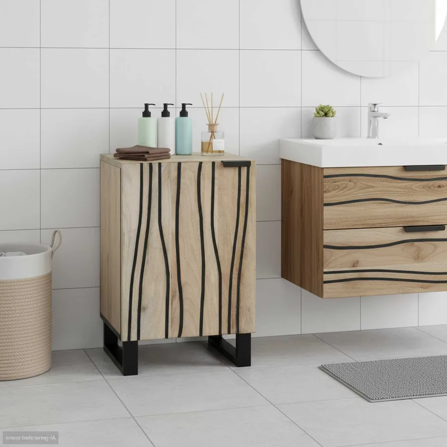 Meuble de Lavabo de Salle de Bain Blanc 38 x 33,5 x 58 cm