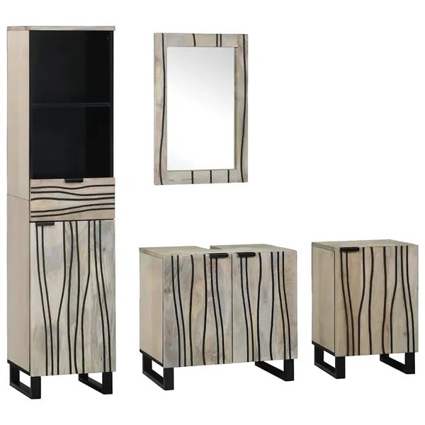 Ensemble de mobilier de salle de bain 4 pcs Brun Noyé
