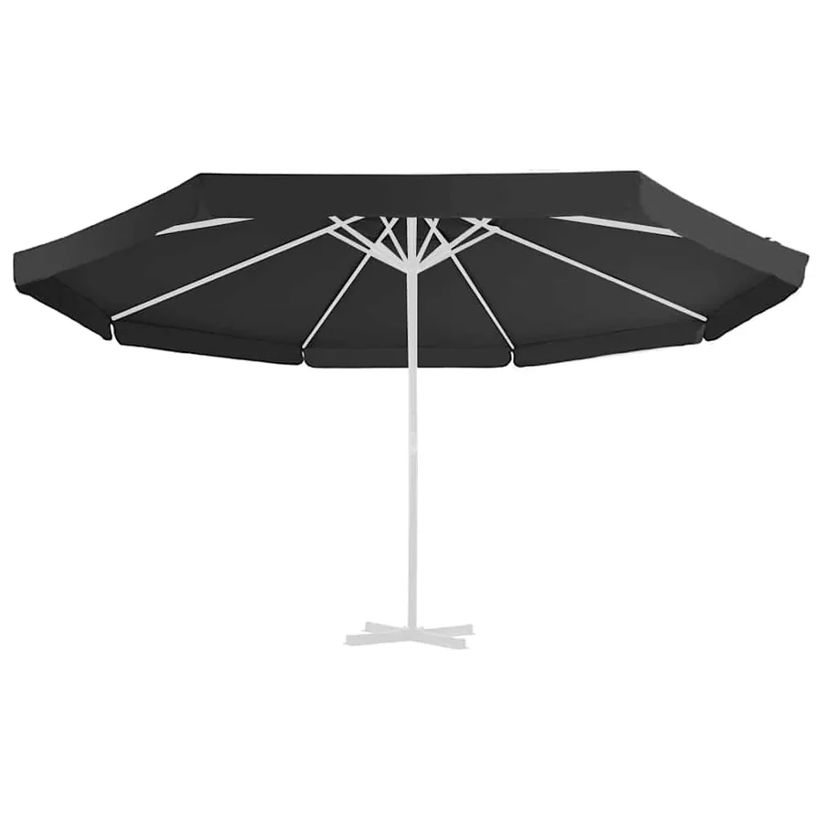 Tissu de remplacement pour parasol d'extérieur Noir 515 cm - 3