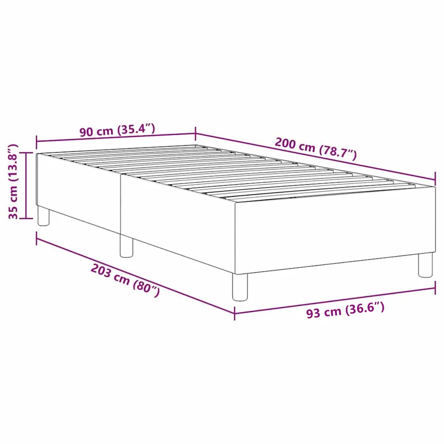 Cadre de lit plateforme Bleu 90 x 200 cm - 10