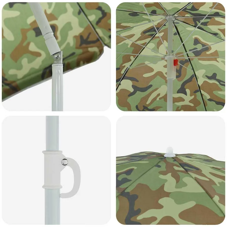 Parasol de jardin 263 x 263 x 272 cm polyester 170T Camouflage - 5