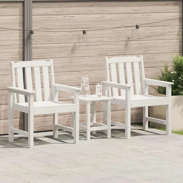 Chaise de jardin. 2 pcs Blanc 65,5 x 59 x 88 cm HDPE