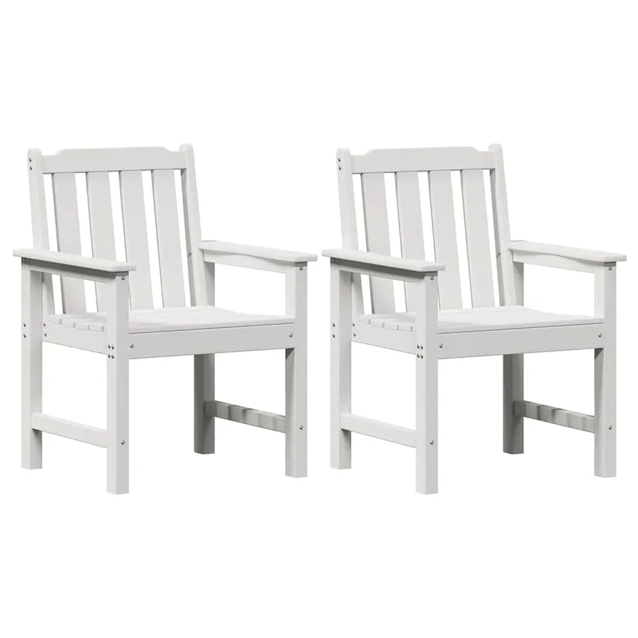 Chaise de jardin. 2 pcs Blanc 65,5 x 59 x 88 cm HDPE - 2
