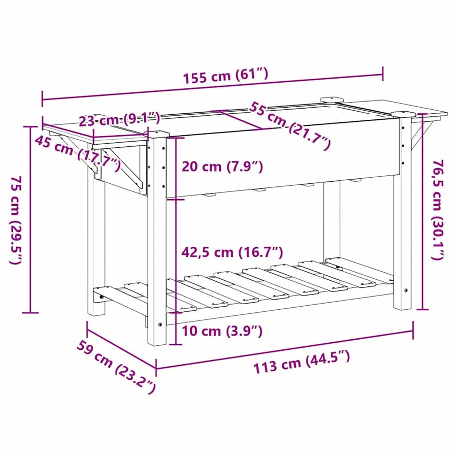 Cache-pot de jardin Beige 155 x 59 x 76,5 cm - 11