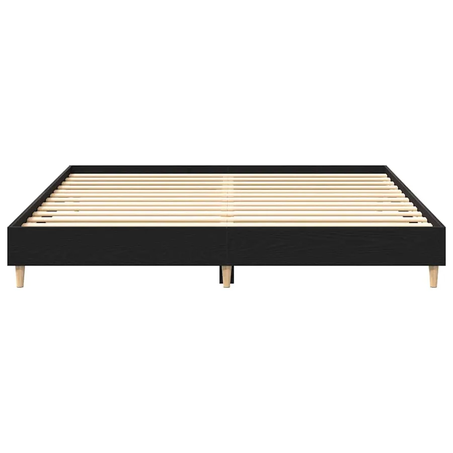 Cadre de lit Chêne noir 203 x 203 x 25 cm Bois d'ingénierie - 5